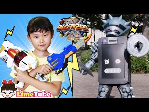 사진 속에 갇힌 아빠를 구해라! 라임이가 엑스가리온 주제곡 부르기에 참여했어요~♪ Mission with Kids Superhero Fun Video