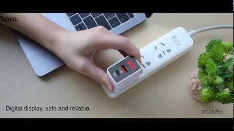 [Màn hình led] [QC 3.0] Cóc sạc nhanh 2 cổng (Type-C+USB) 3.0A Hoco DC28 PRO
