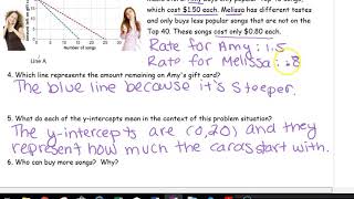 U4D9 Comparing Slopes and Y Intercepts