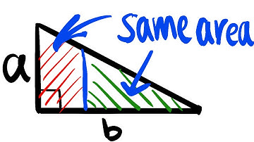 where to cut a triangle so we can get two equal parts?