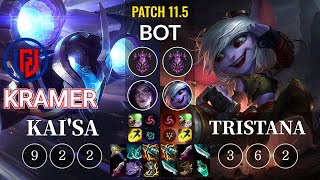 LGD Kramer Kai'Sa vs Tristana Bot - KR Patch 11.5