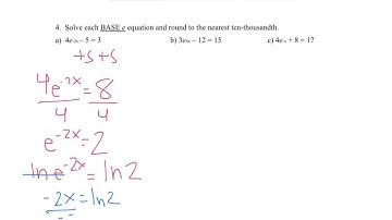 8.7 Natural Log and Base e