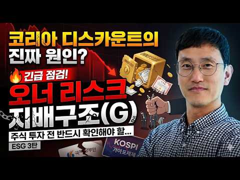 🚨코리아 디스카운트의 진짜 원인? 주식 투자 전 반드시 확인해야 할 '오너 리스크'와 지배구조(G)