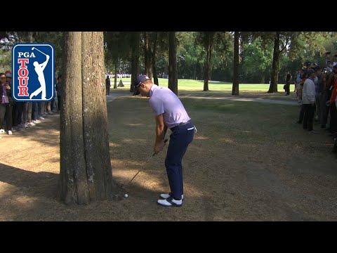 Justin Thomas hits left-handed at WGC-Mexico 2020