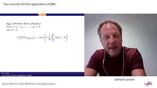 Gerhard Larcher: Two concrete FinTech applications of QMC screenshot 2