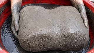 Dusty crunchy soft cement ashes charcoal powder crumble dipping in water 💦💦💦 paste play Asmr  screenshot 5