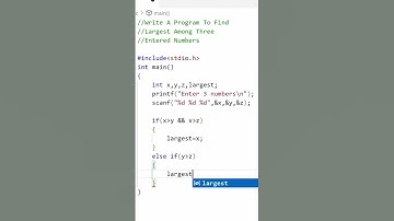 C Program To Find Largest Number Among Three Entered Numbers| #ccode #clanguage #largestnumber #code