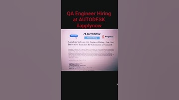 Autodesk is Hiring Freshers💻|QA Engineer Jobs2025 #short #job #jobsearch #freshers #shorts #trending