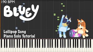 Bluey ~ Lollipop Song ~ Piano Solo Tutorial Resimi