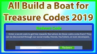 all codes for build a boat for treasure 2019 june middle of june - roblox build a boat for treasure codes 2018 videos 9tubetv