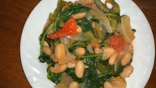 VLOG #13 HOW TO COOK SPICY SPINACH AND BEANS | HIGH FIBER TREAT! | DABAWENYA AMERICAN ADVENTURE