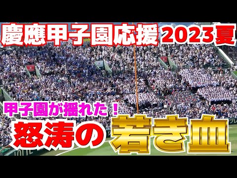 【高校野球応援】大応援団の大合唱に甲子園が揺れた！慶應９得点でとまらない！怒涛の若き血！【2回戦　慶應義塾 vs 北陸 】2023.8.11　ブラバン応援　甲子園応援