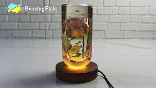 Amazing Night Lamp With Resin and Rose  Resin Art