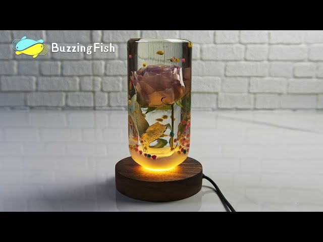 Amazing Night Lamp With Resin and Rose - Resin Art 