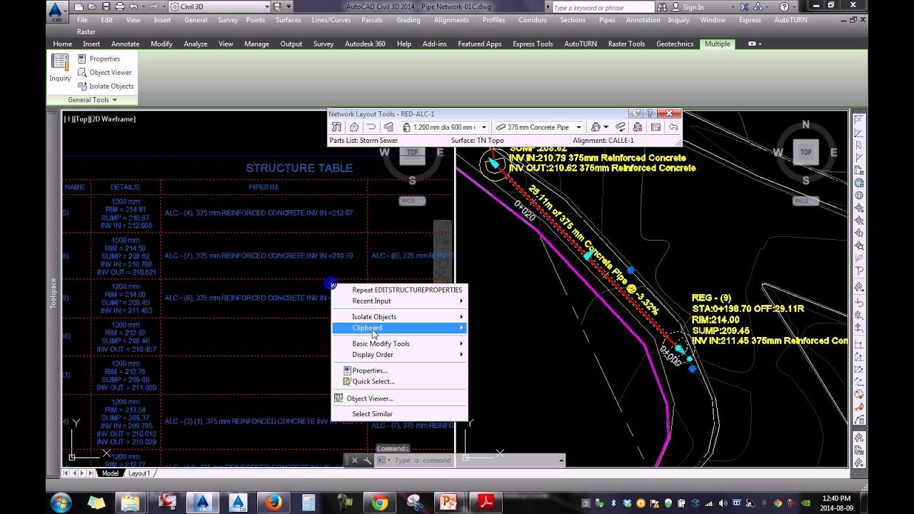 Tutoriales RG - AutoCAD Civil 3D 2014 - 61 - Redes De Alcantarillas ...