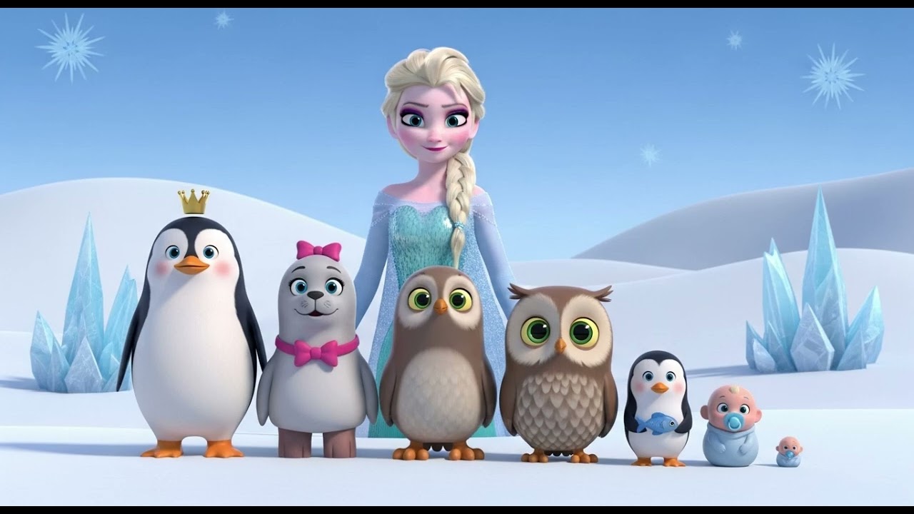 Эльза и пингвин, тюлень и сова. Семейное развлечение для пальчиков — поем, учимся и играем вместе!