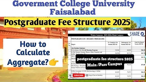 Gcuf Fee Structure 2025 | Main/ Pars Campus| how to calculate Aggregate|complete guide 👉