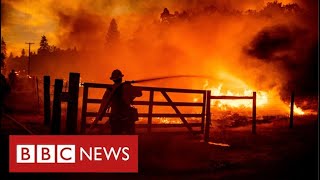 California wildfires force thousands from homes in sweltering temperatures - BBC News