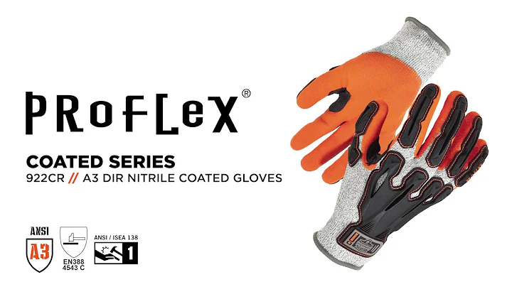 Ergodyne 922CR Nitrile-Coated ANSI A3 Cut Resistant Gloves w/ Dorsal Impact Protection + Grip Palms