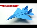 How to make a paper airplane  easy origami jet fighter  sukhoi su27