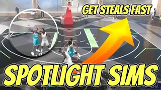 HOW TO GET STEALS *FAST* IN SPOTIGHT SIMS INSANE NEW METHOD! | NBA 2K21