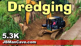 EXCAVATOR DREDGING a RIVER to prevent FLOODING Backhoe in Trinidad and Tobago JBManCave.com