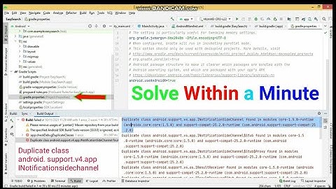 Duplicate class android.support.v4.app.INotificationSideChannel found in modules core-1.5.0-runtime