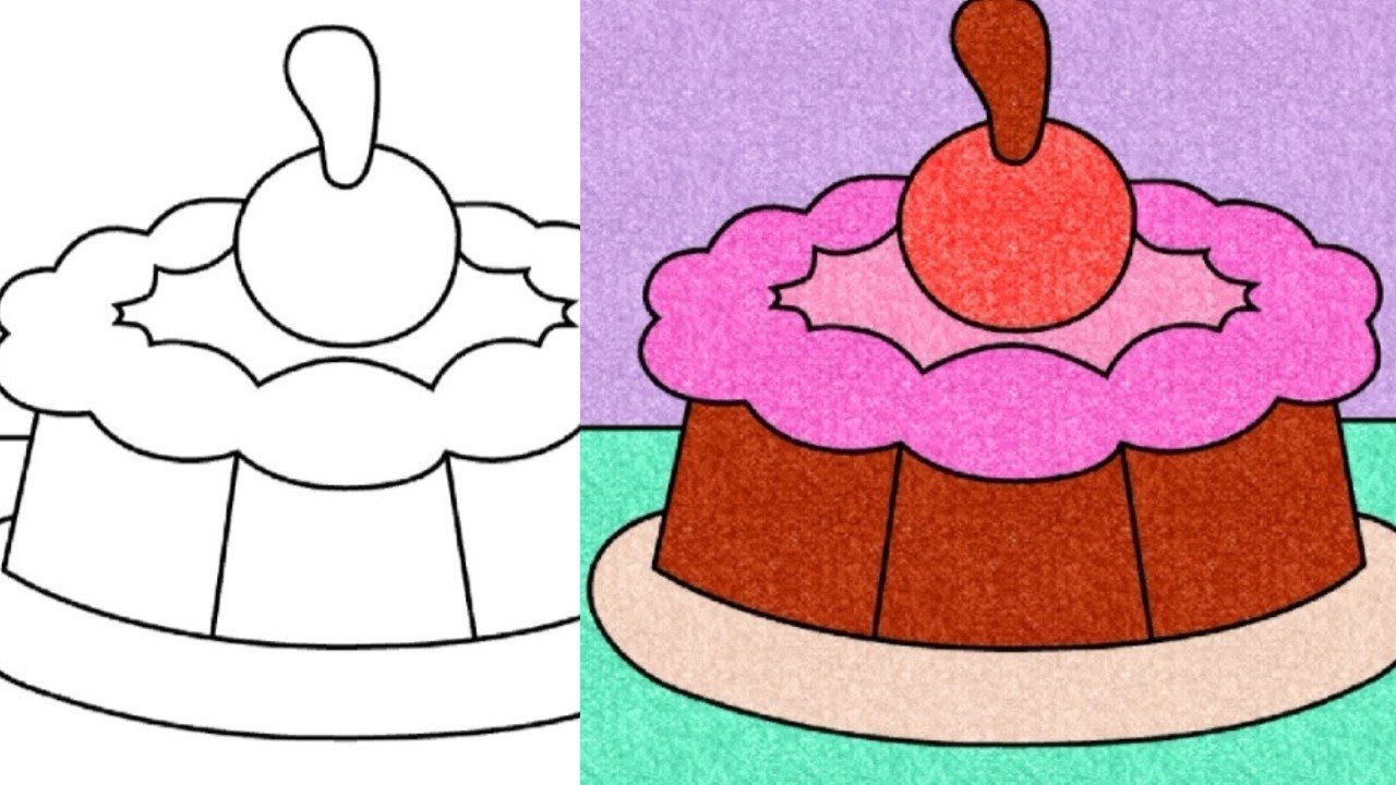 Cake painting idea for kids easy painting🎨 YouTube