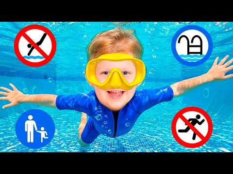 Fun in the Pool! 💦 Kids Learning Safety Rules with Uncle