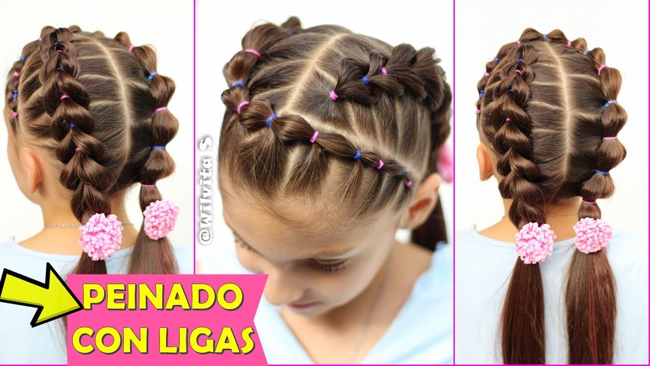 ❤️ Peinado CON LIGAS / Peinados para niñas / Wilvita ❤️ - YouTube
