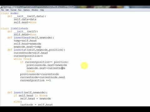 Linked list insert at specific position in python - YouTube