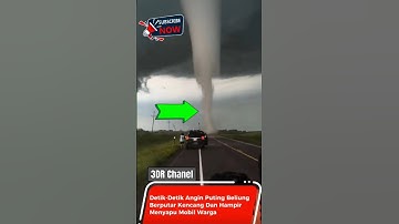 Detik-Detik Angin Puting Beliung Hampir Menyapu Mobil Warga #tornado #news #berita #menakutkan #fyp