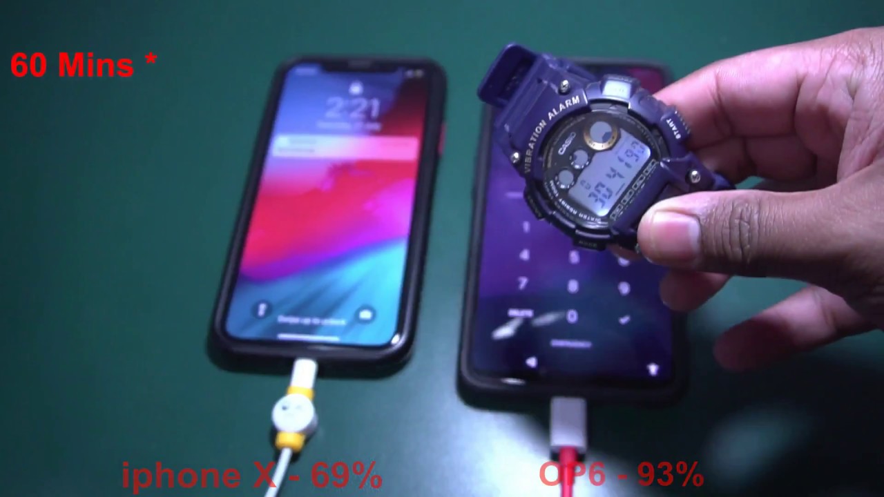 oneplus 6 charging test (Iphone x vs one plus)