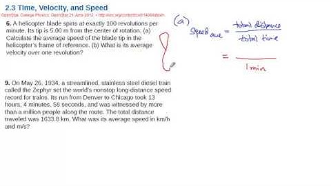 Time, Velocity, and Speed [OpenStax Chap2: Prob6 & Prob9]