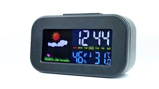 VZUO Weather Clock Review + Manual | Color LCD Temperature & Humidity Monitor + Alarm Clock Setup