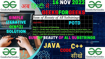 Sum of Beauty of All Substrings || GFG POTD || JAVA Code || C++ Code || String || Hindi ||