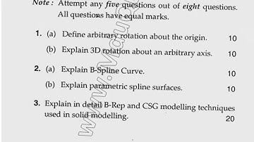 MTech ME 2nd Sem Computer Aided Design Question Paper