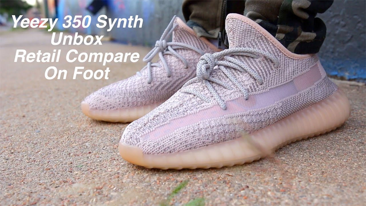 yeezy synth on feet