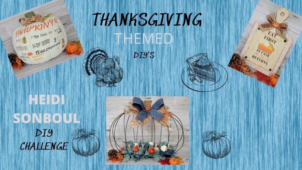 THANKSGIVING THEMED DIY'S/HEIDI SONBOUL DIY CHALLENGE/PUMPKIN WREATH ...