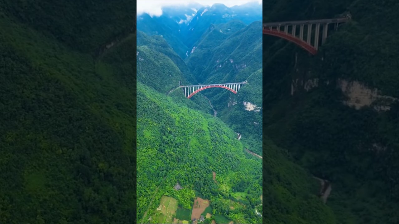 Shocking! Feijia Bridge in Deep Mountain Canyon 