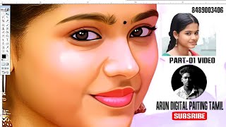 actor pic digital painting /oil effect /tamil&English actor paru pic PART01