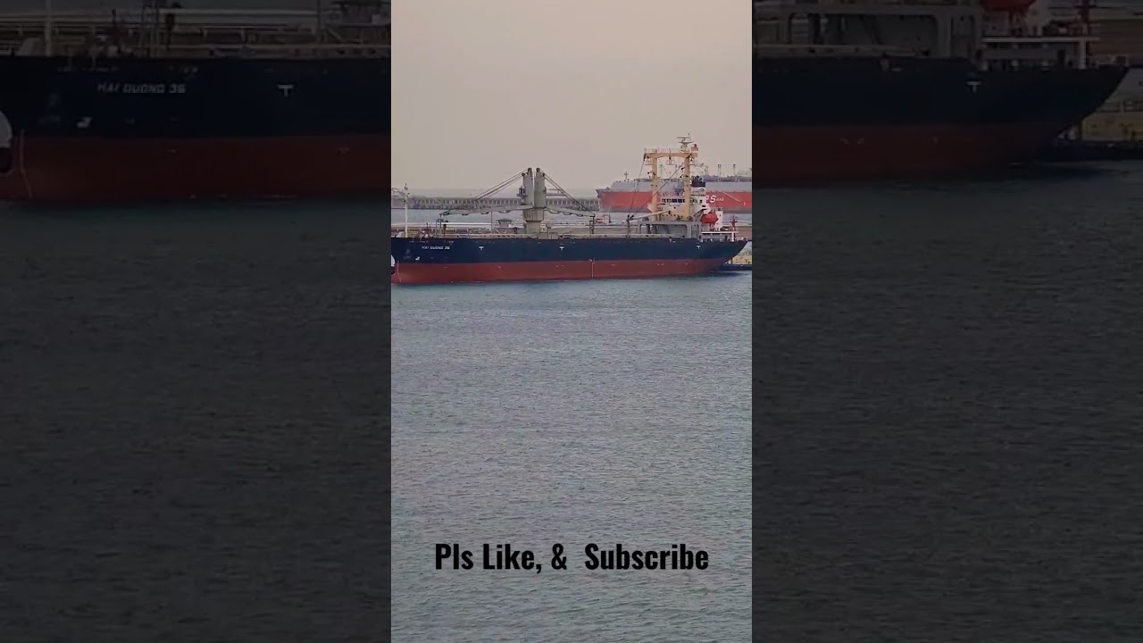 General Cargo Ship Entering Port 