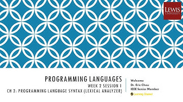 Week 2 Session 1: Chapter 2 Programming Language Syntax - Lexical Analysis