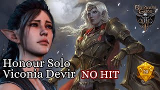 Baldur's Gate 3 Honour Mode Solo | Viconia Devir | Sorcerer Warlock | No Hit!