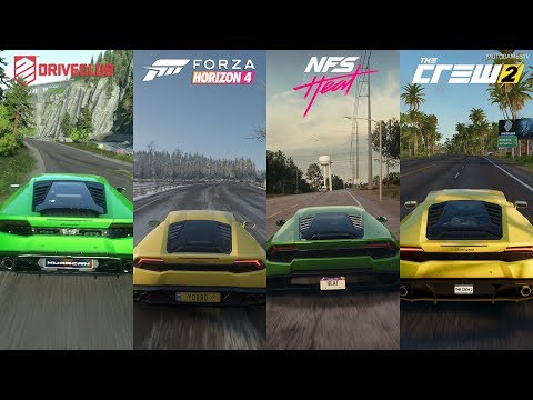DriveClub vs Forza Horizon 4 vs NFS Heat vs The Crew 2 - Lamborghini Huracan Sound Comparison
