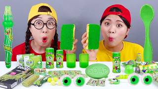 Thạch bánh sô cô la xanh Mukbang DONA