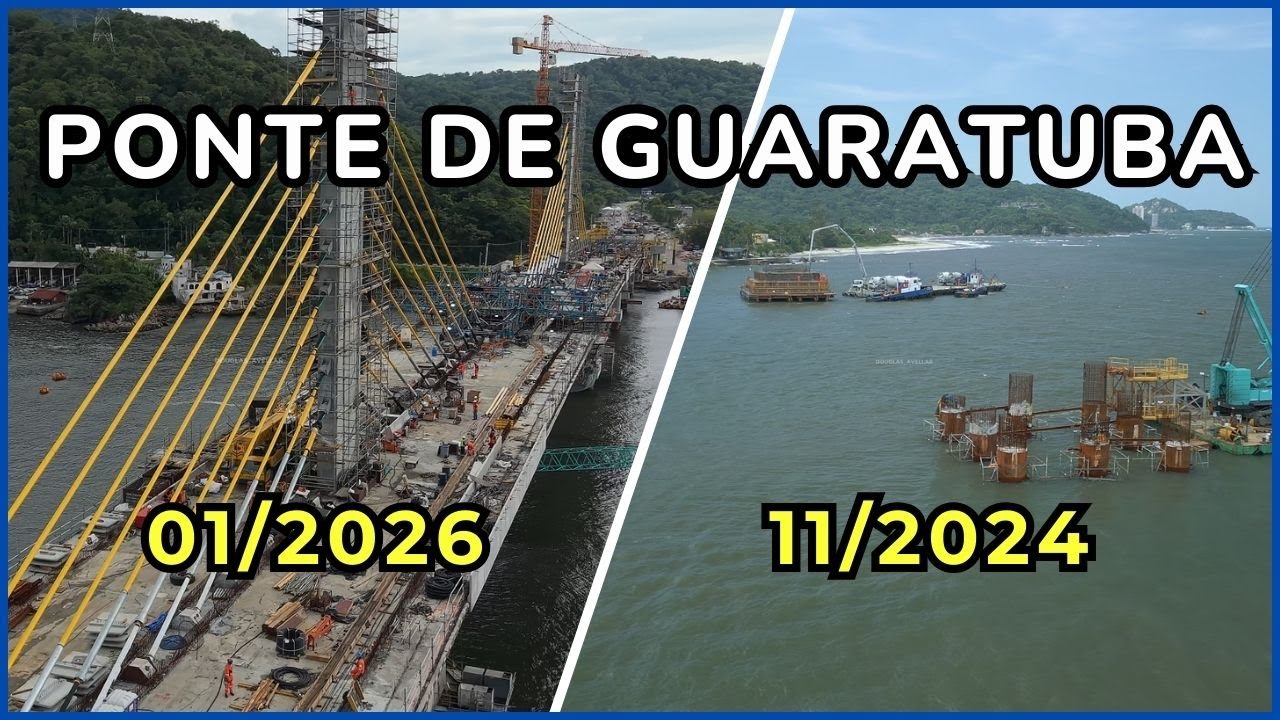 🌉Ponte de Guaratuba | Confira o Antes e Depois - Todas as 160 Vigas Longarinas Lançadas 🏗️