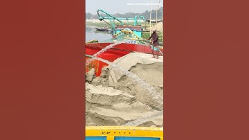 Amazing work   white Sand unloading barge Part  341