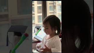 Little N Tricking Dad Into Helping With Water Feeding