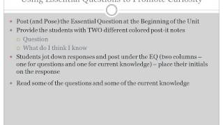Curriosity in the Classroom Essential Questions